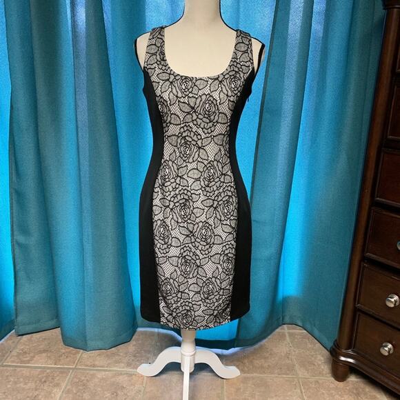Db Established 1962 black white lace dress Sz8 - Picture 1 of 8